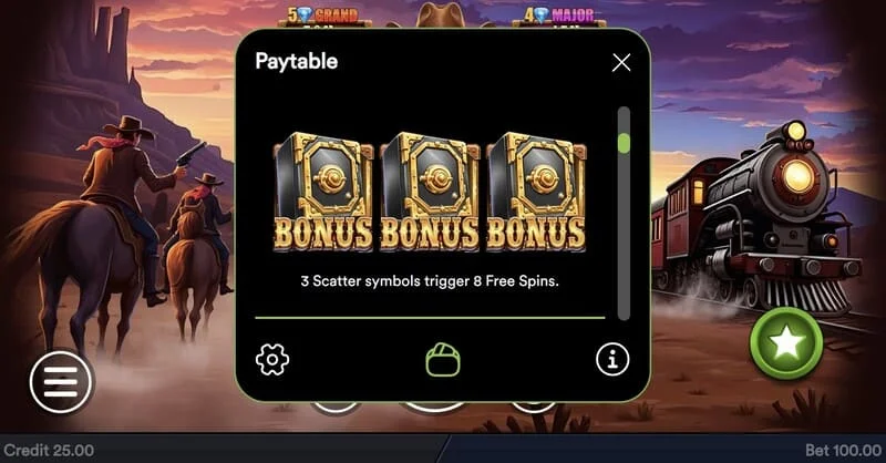 Gold Train Heist - starter Hold and Win-runden med mynter