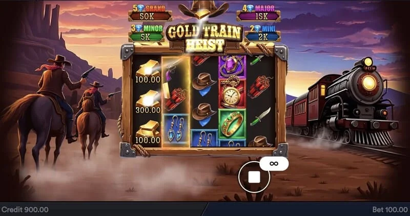 Gold Train Heist - hovedskjerm med hjul og en piratbukt